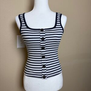 Abercrombie & Fitch Navy Stripped Top- Small